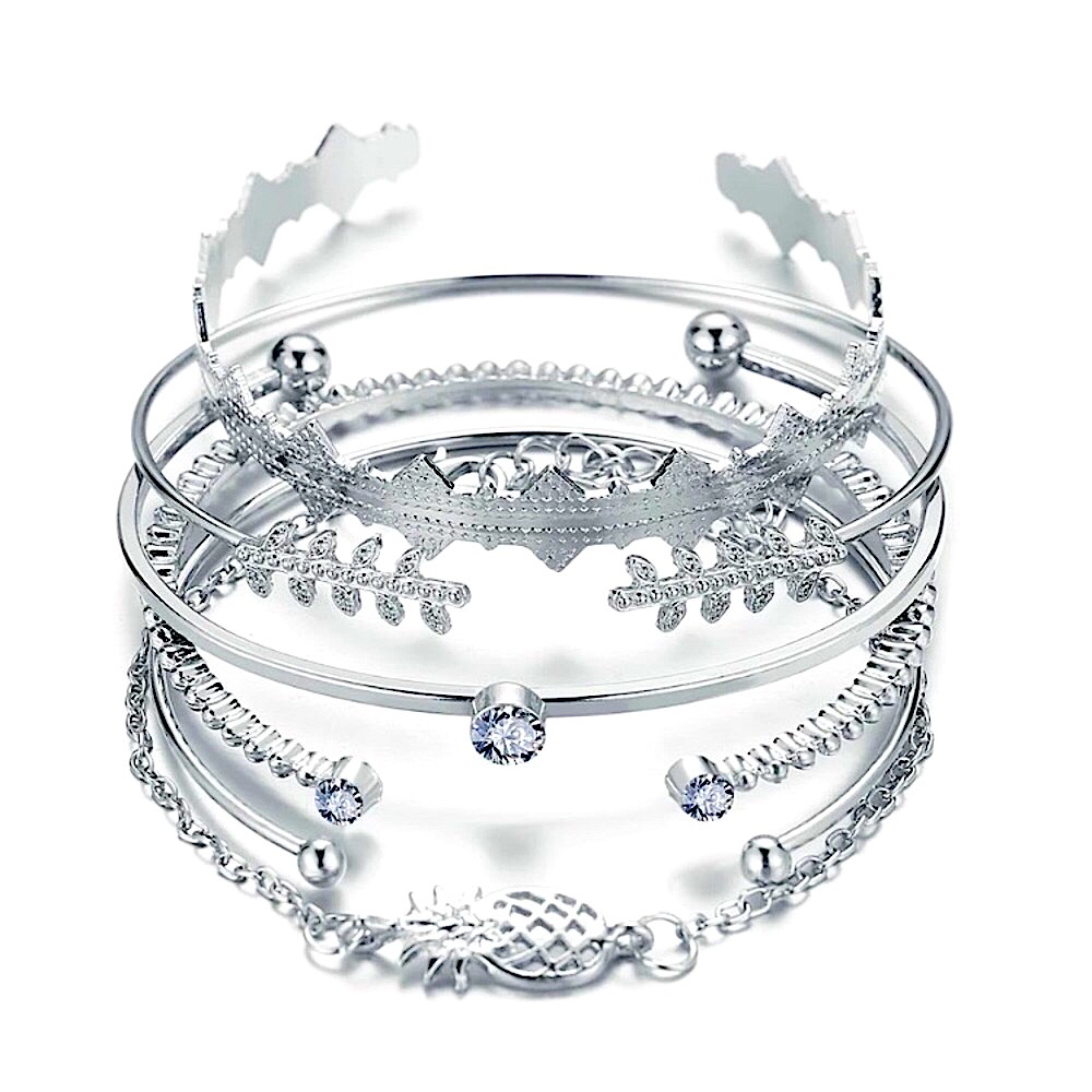 ⚜️[𝟯/$𝟮𝟴]⚜️6 Layered Crystal Fancy Bracelet NEW - Picture 4 of 6